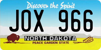 ND license plate JOX966