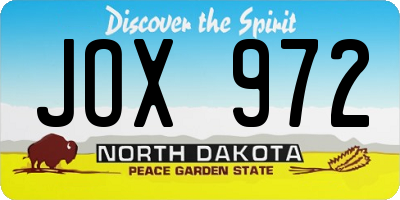 ND license plate JOX972