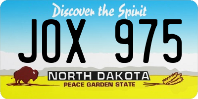 ND license plate JOX975