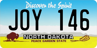 ND license plate JOY146
