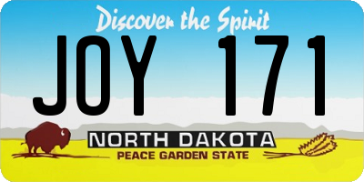 ND license plate JOY171