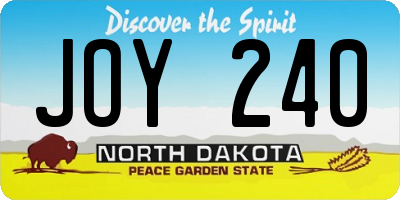 ND license plate JOY240
