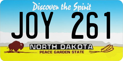 ND license plate JOY261
