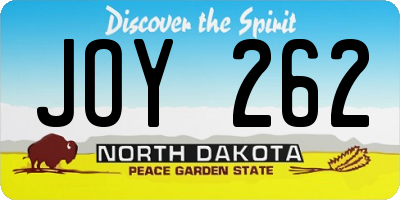 ND license plate JOY262