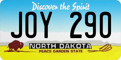 ND license plate JOY290