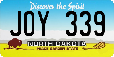ND license plate JOY339