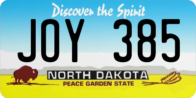 ND license plate JOY385