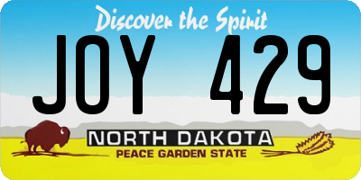 ND license plate JOY429