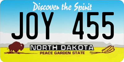 ND license plate JOY455