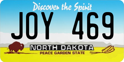 ND license plate JOY469