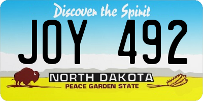 ND license plate JOY492