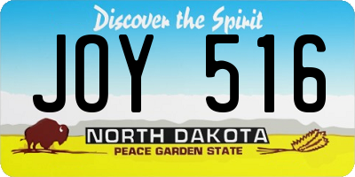 ND license plate JOY516