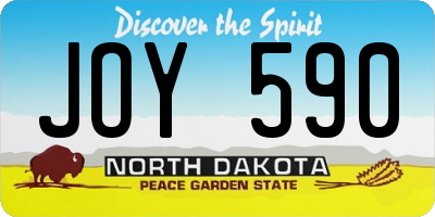 ND license plate JOY590