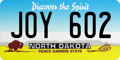ND license plate JOY602