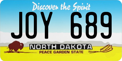 ND license plate JOY689