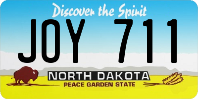 ND license plate JOY711