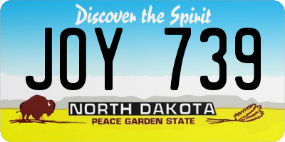 ND license plate JOY739