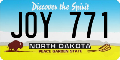 ND license plate JOY771