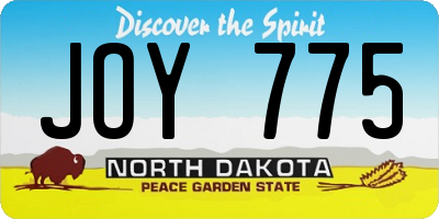 ND license plate JOY775