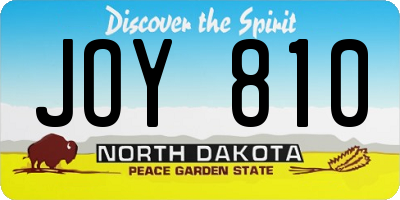ND license plate JOY810
