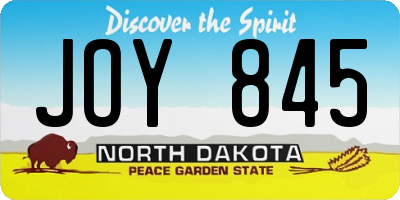 ND license plate JOY845