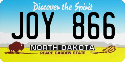 ND license plate JOY866