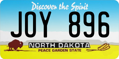 ND license plate JOY896