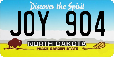 ND license plate JOY904
