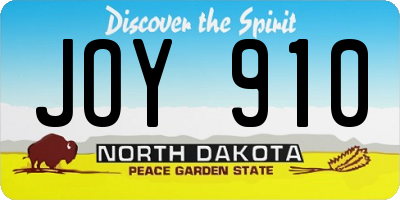 ND license plate JOY910