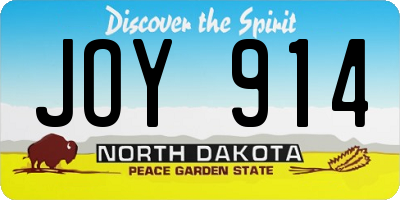 ND license plate JOY914