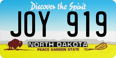 ND license plate JOY919