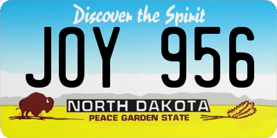 ND license plate JOY956