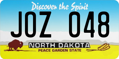ND license plate JOZ048
