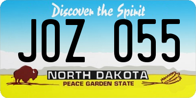 ND license plate JOZ055