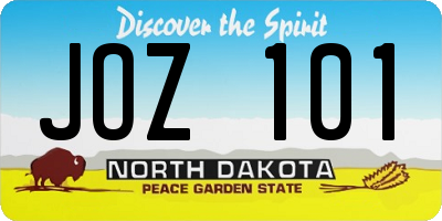 ND license plate JOZ101