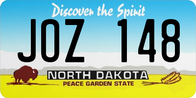 ND license plate JOZ148