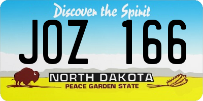 ND license plate JOZ166