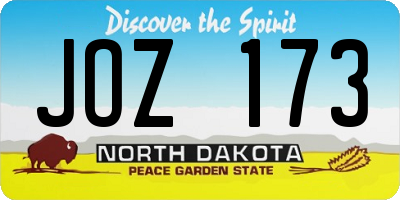 ND license plate JOZ173