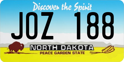 ND license plate JOZ188