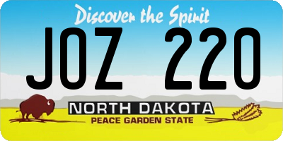 ND license plate JOZ220