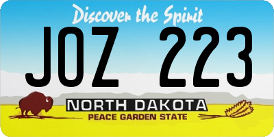 ND license plate JOZ223