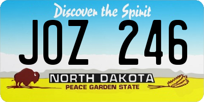 ND license plate JOZ246