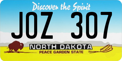 ND license plate JOZ307