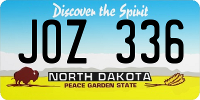 ND license plate JOZ336