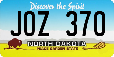 ND license plate JOZ370