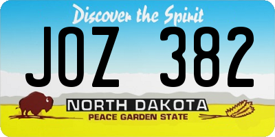 ND license plate JOZ382