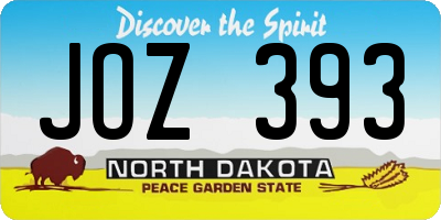 ND license plate JOZ393