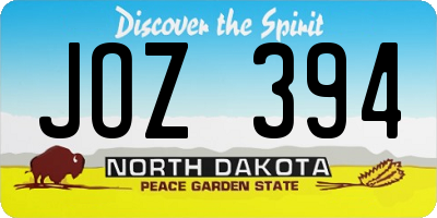 ND license plate JOZ394