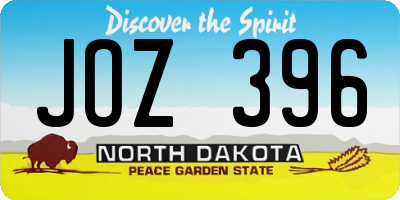 ND license plate JOZ396