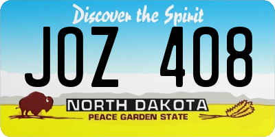ND license plate JOZ408